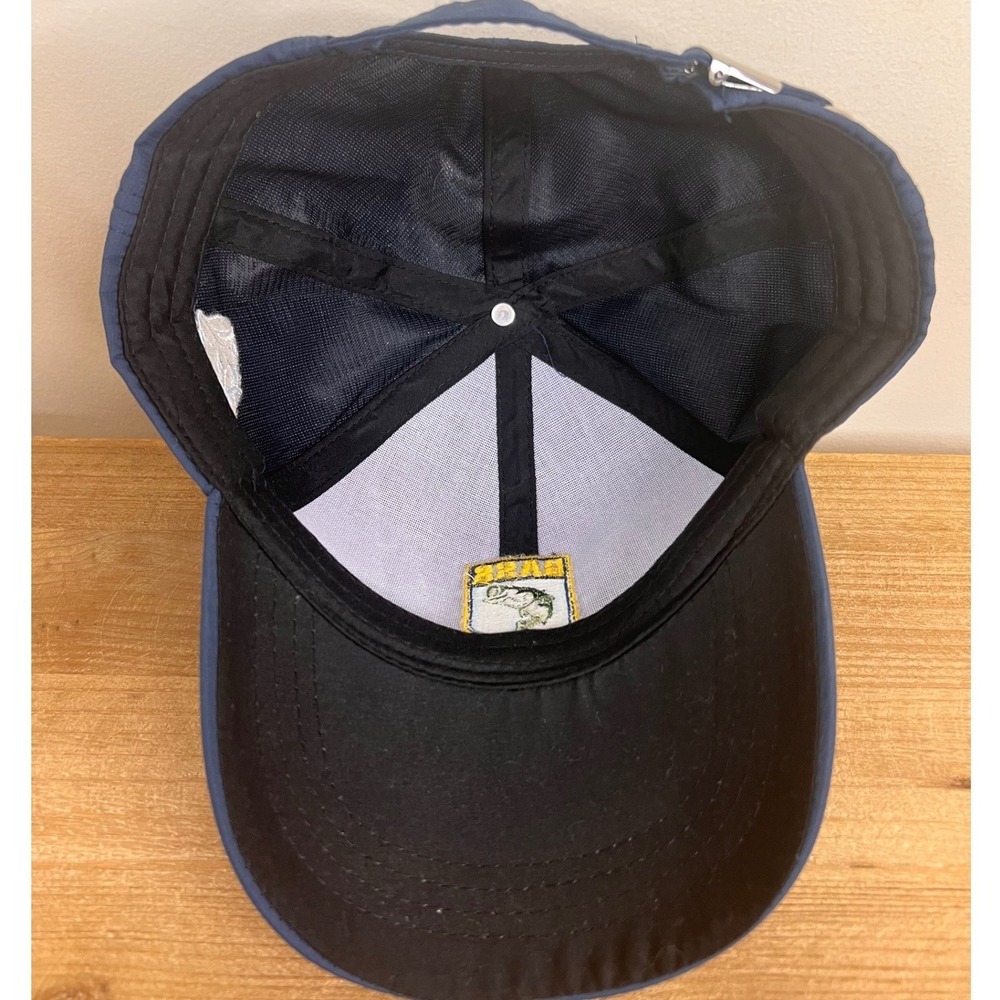 Bass Men's Navy Blue Ripstop Performance Fishing Baseball Cap Adjustable‎ Hat - Picture 5 of 5